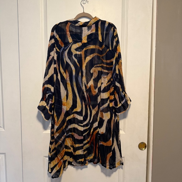 NWT Selection by Ulla Popken Sheer Print Tunic Blouse Plus Size 36/38 - Picture 9 of 14